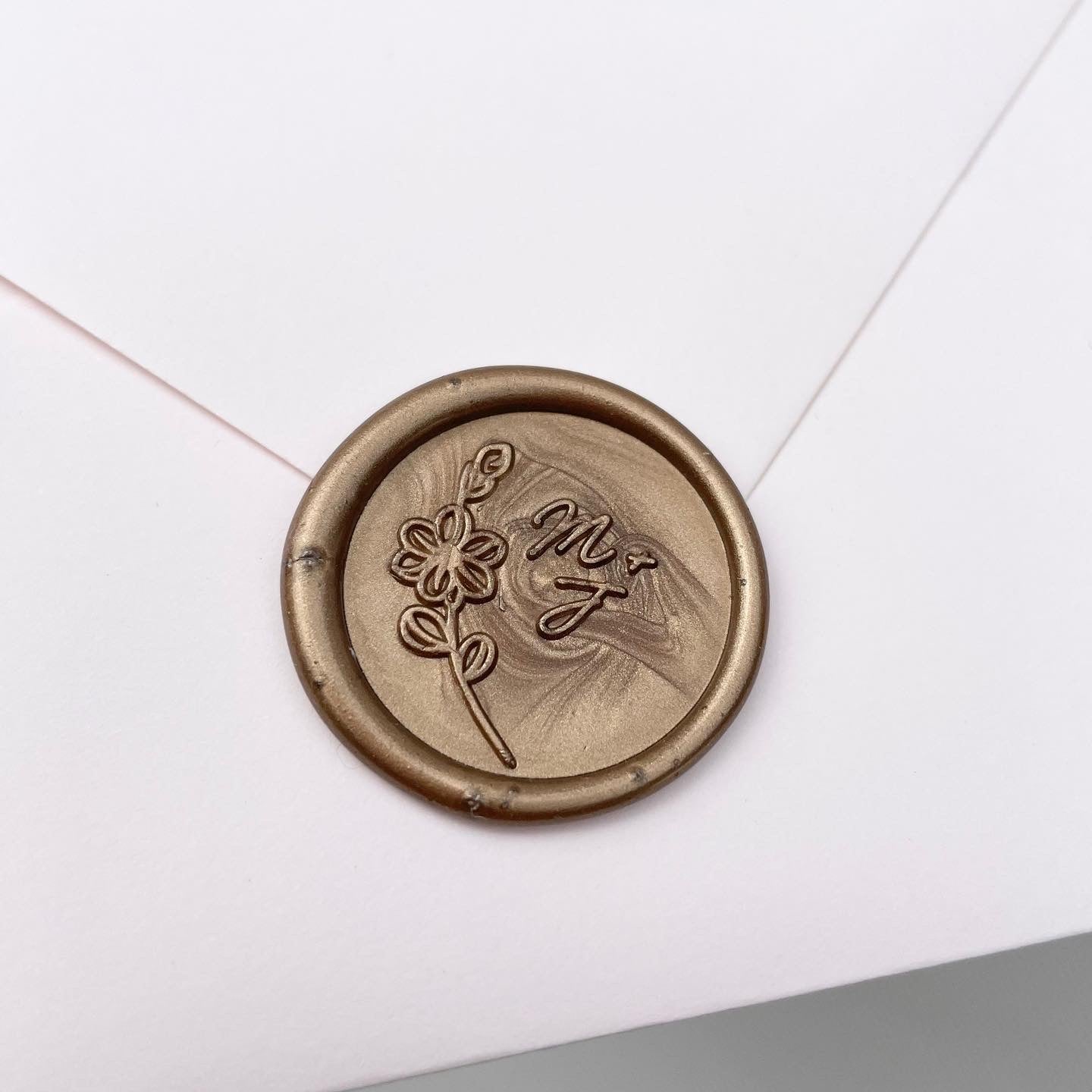 Cherry Blossom Monogram Wax Seal Stickers