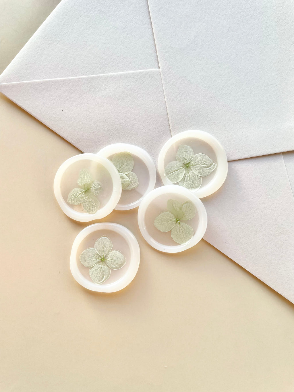 Pressed Hydrangea Wax Seal Stickers