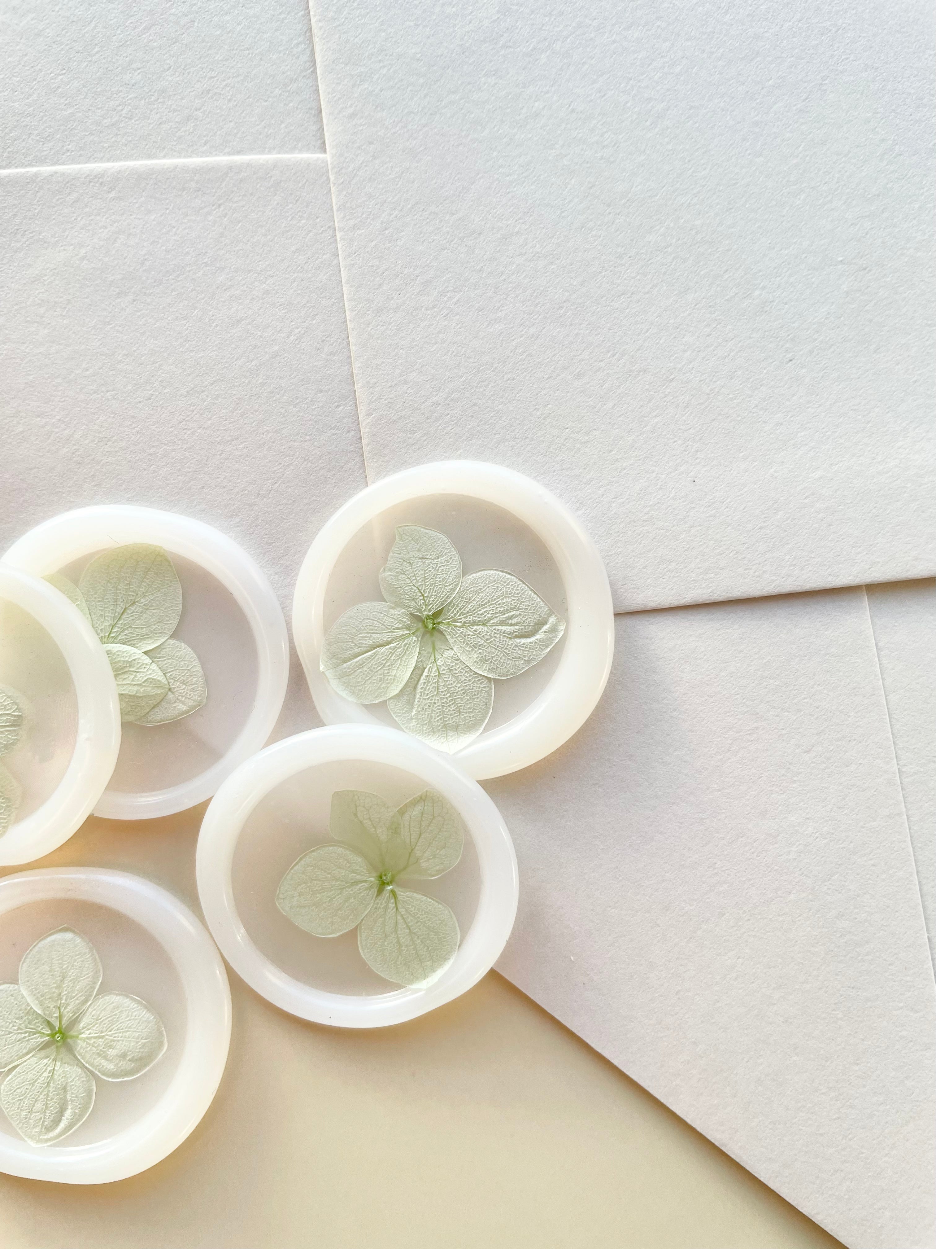 Pressed Hydrangea Wax Seal Stickers