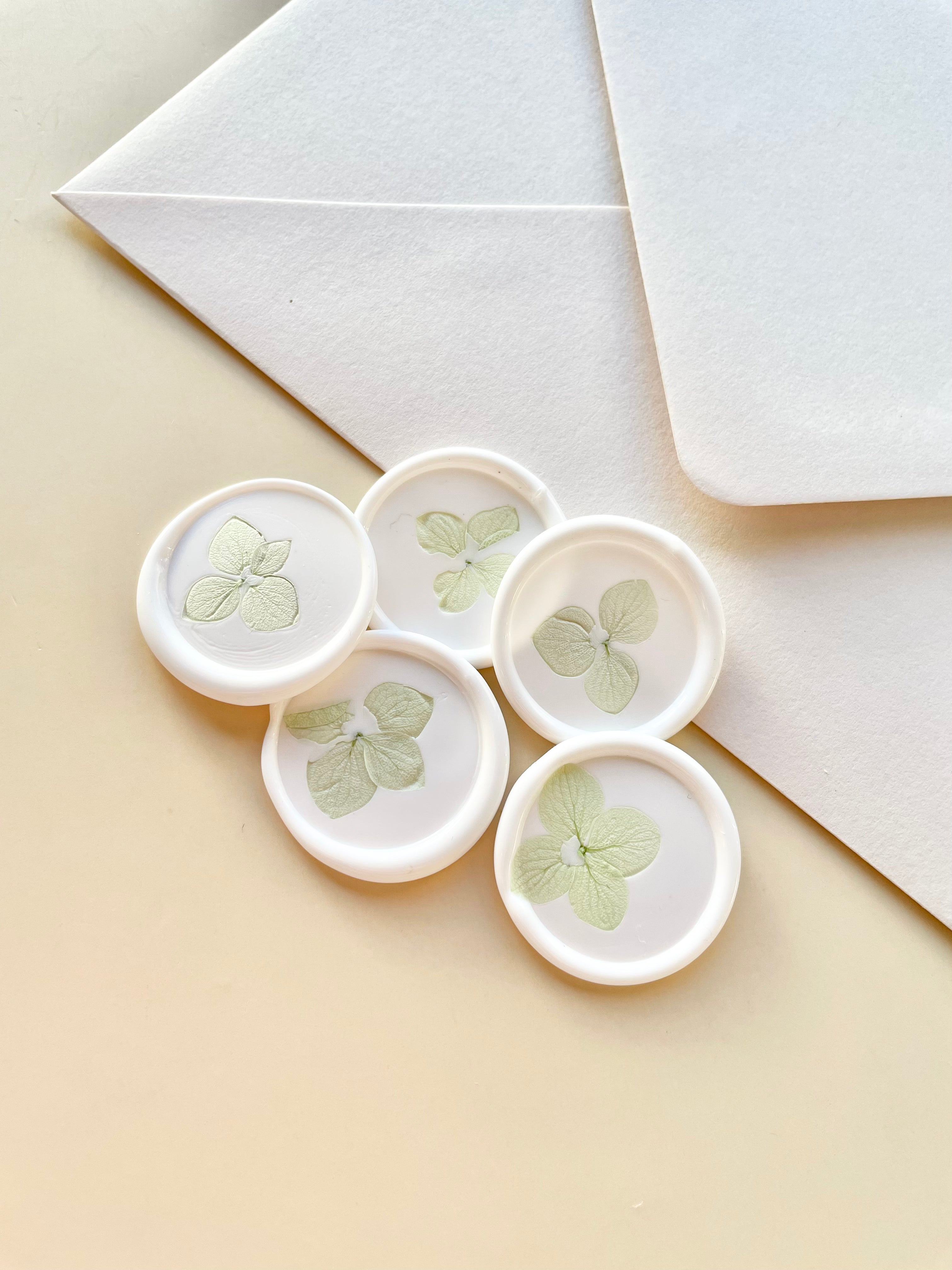 Pressed Hydrangea Wax Seal Stickers