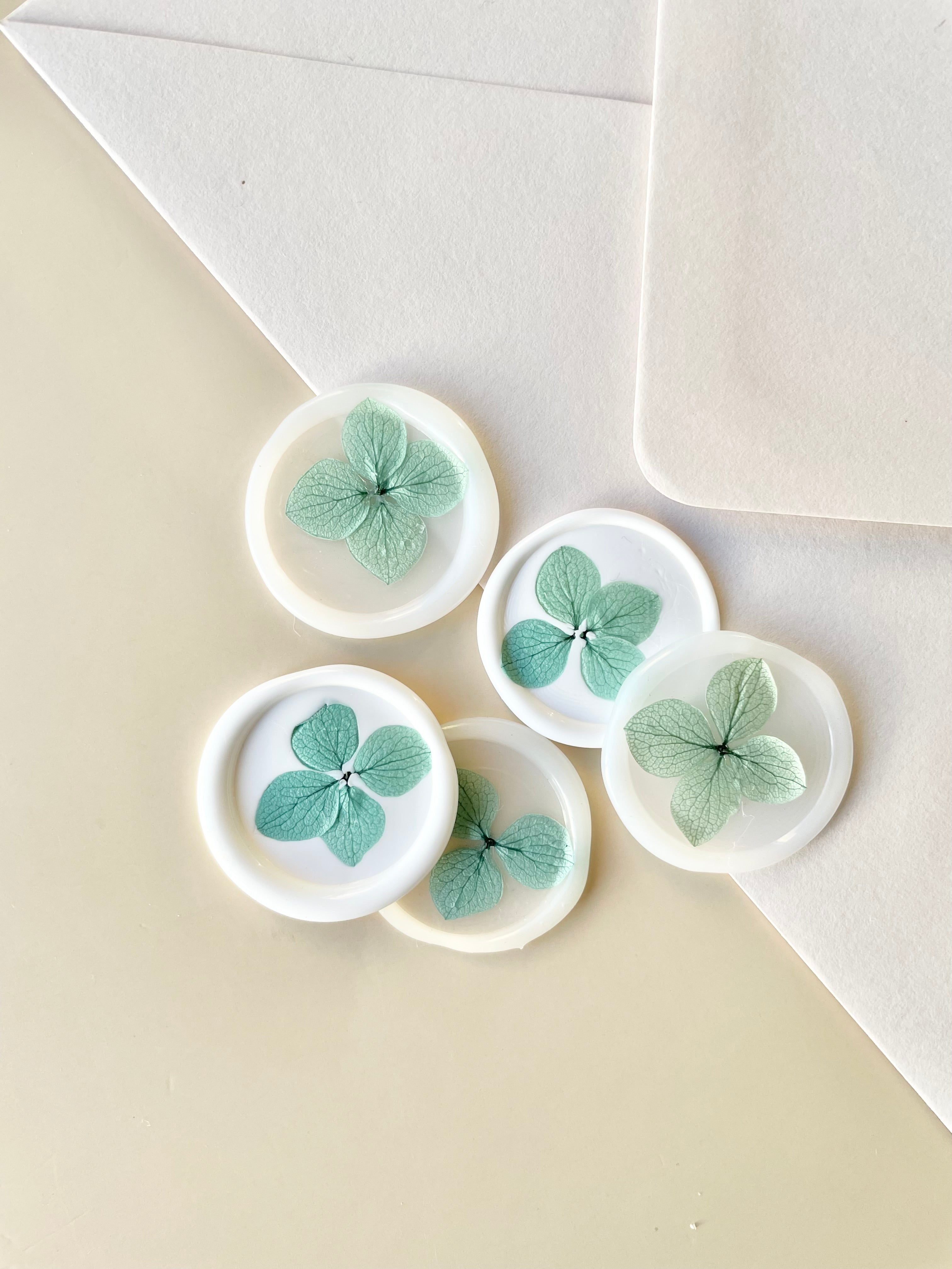 Pressed Hydrangea Wax Seal Stickers