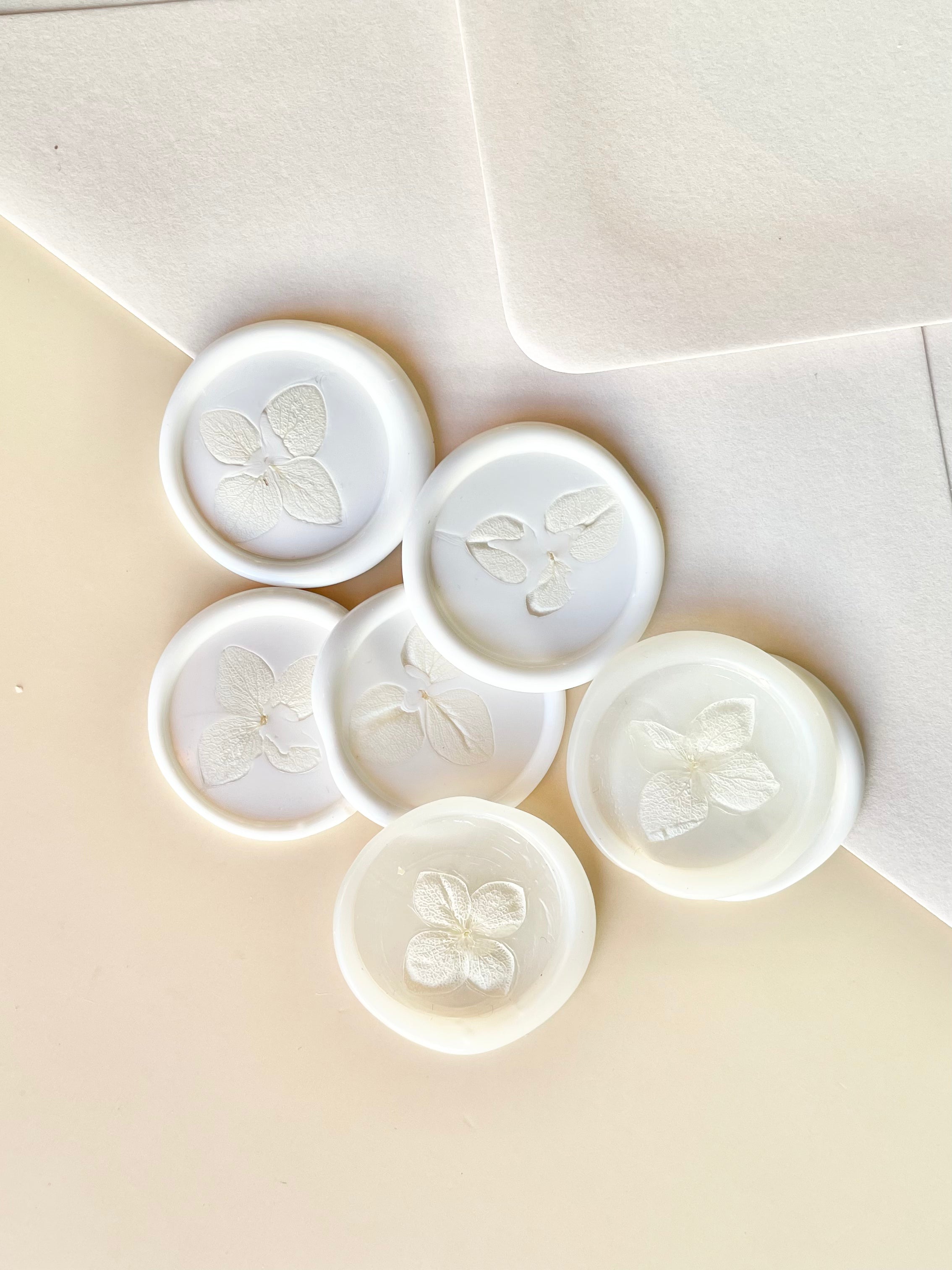 Pressed Hydrangea Wax Seal Stickers