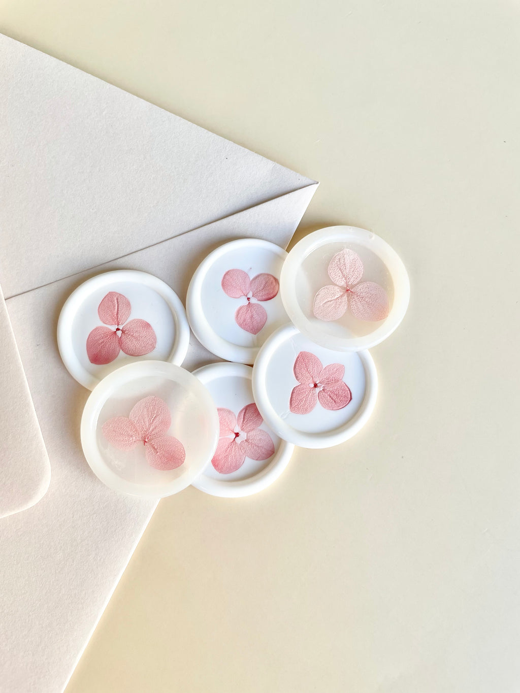 Pressed Hydrangea Wax Seal Stickers