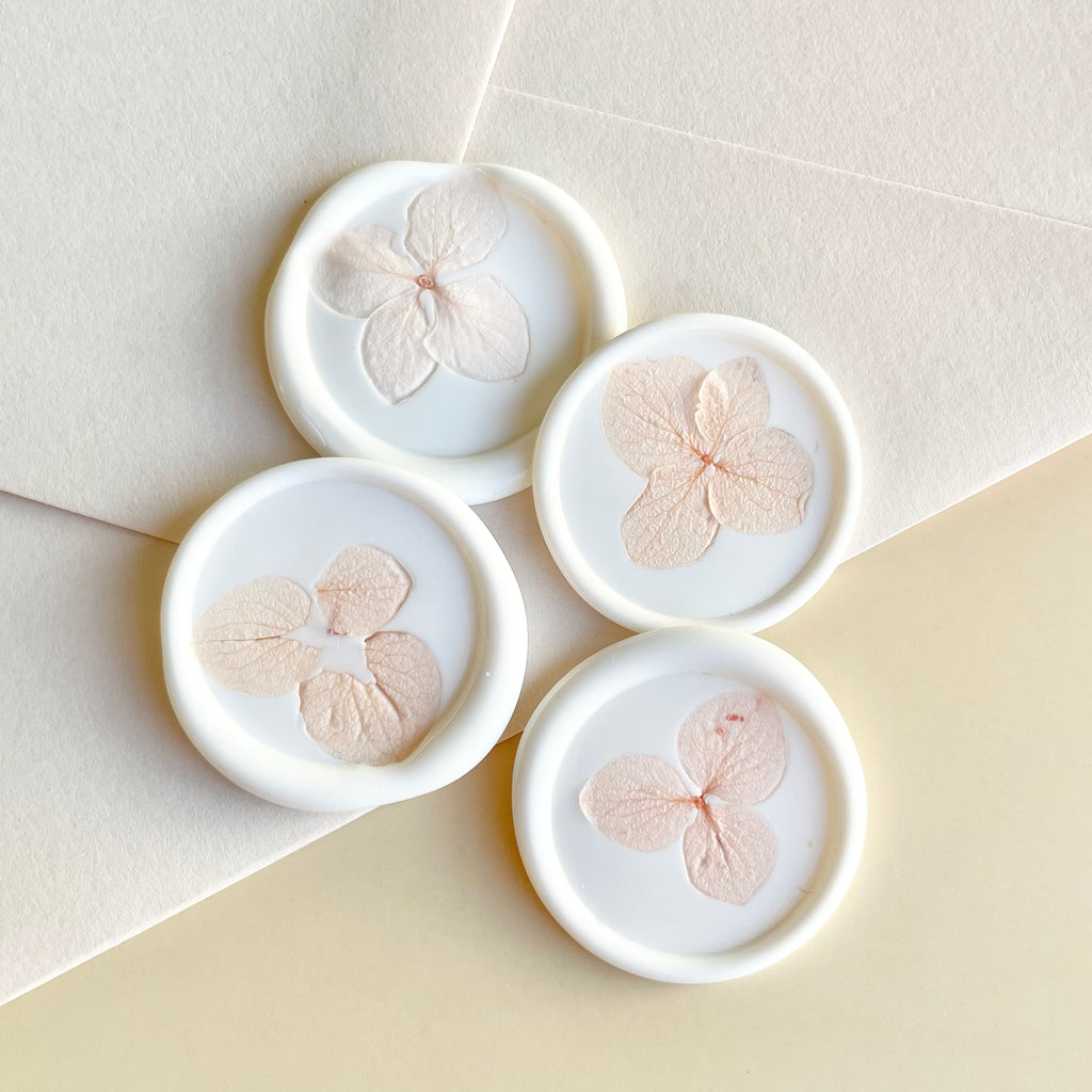 Pressed Hydrangea Wax Seal Stickers