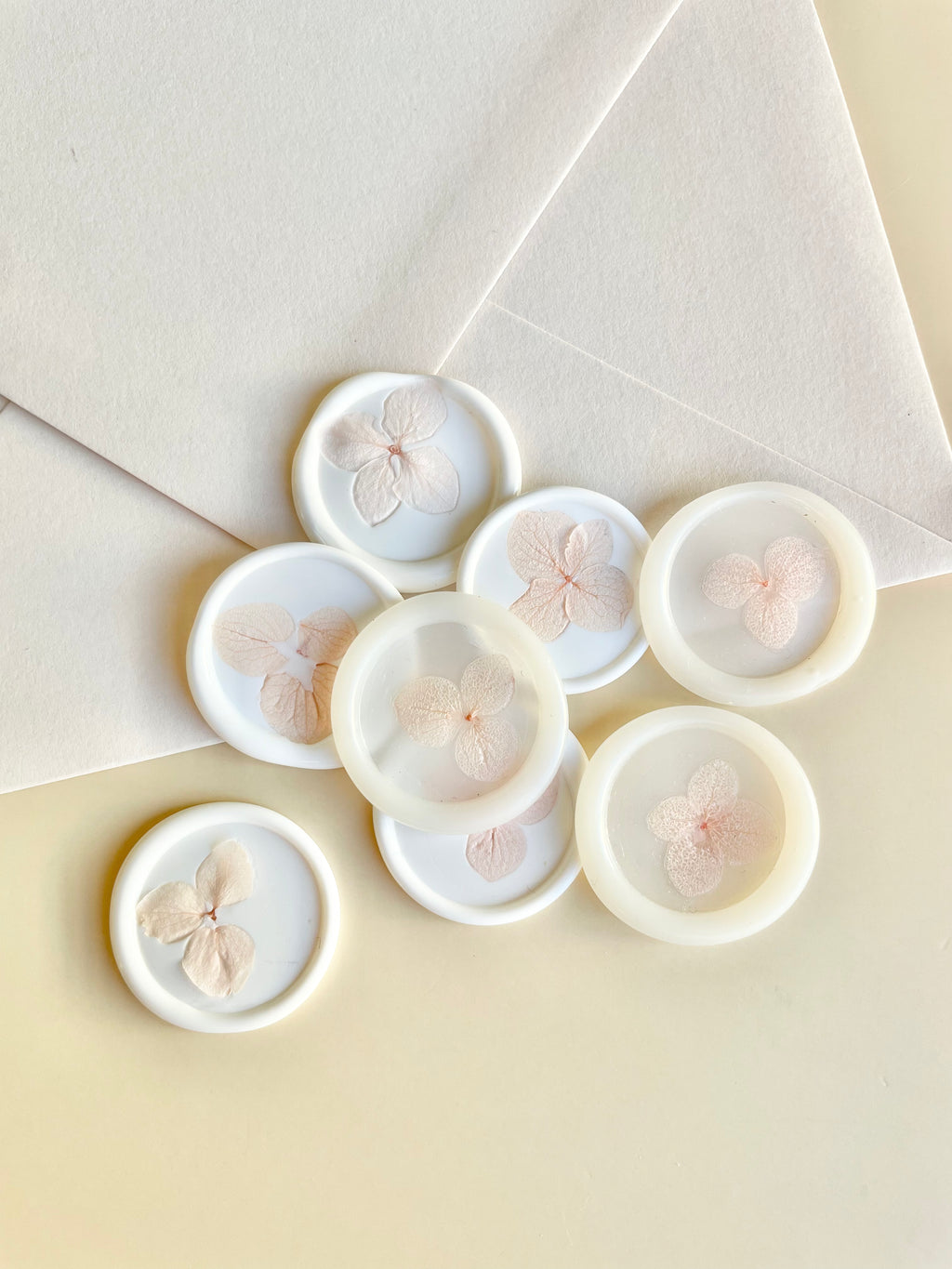 Pressed Hydrangea Wax Seal Stickers