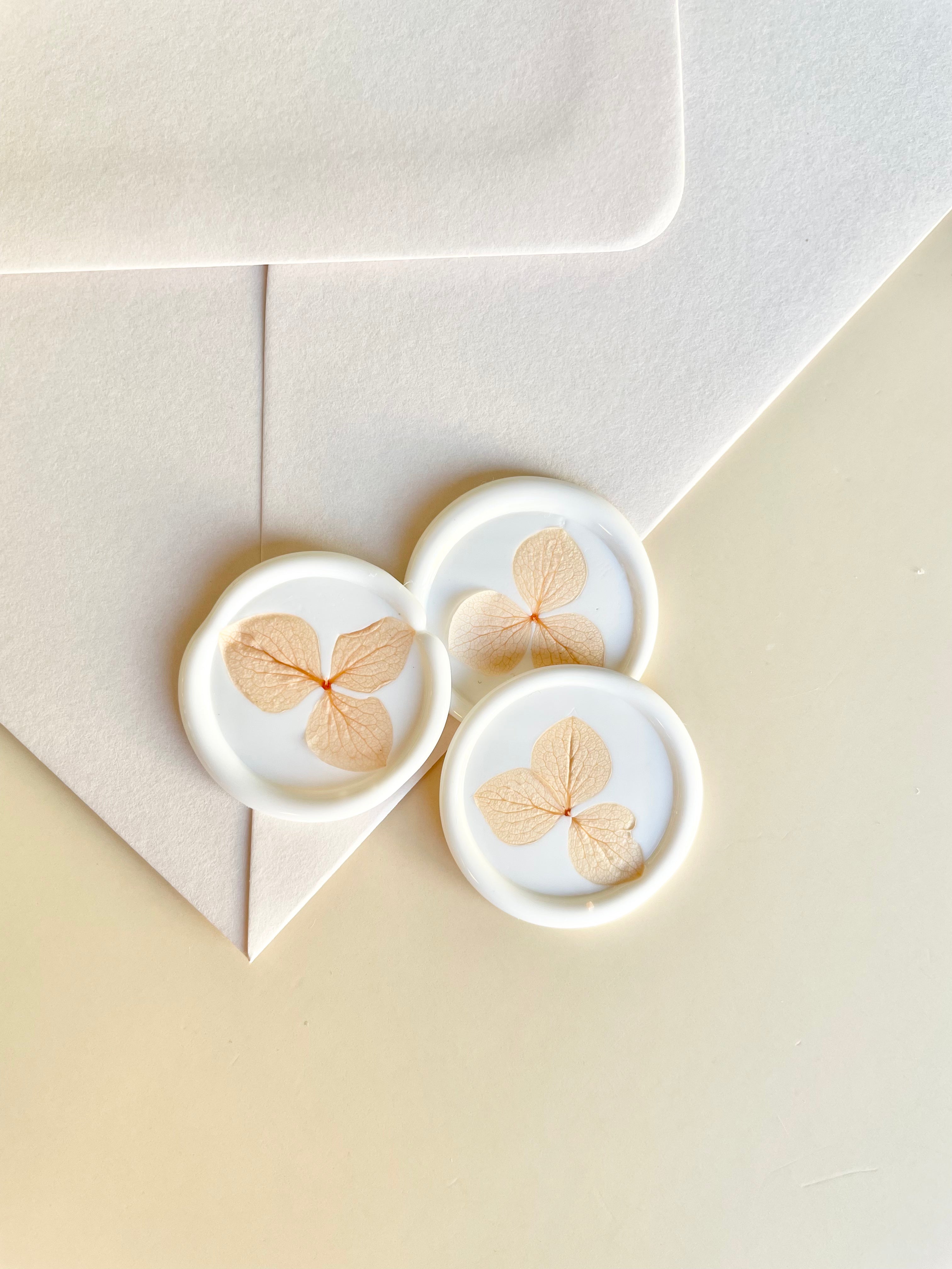 Pressed Hydrangea Wax Seal Stickers