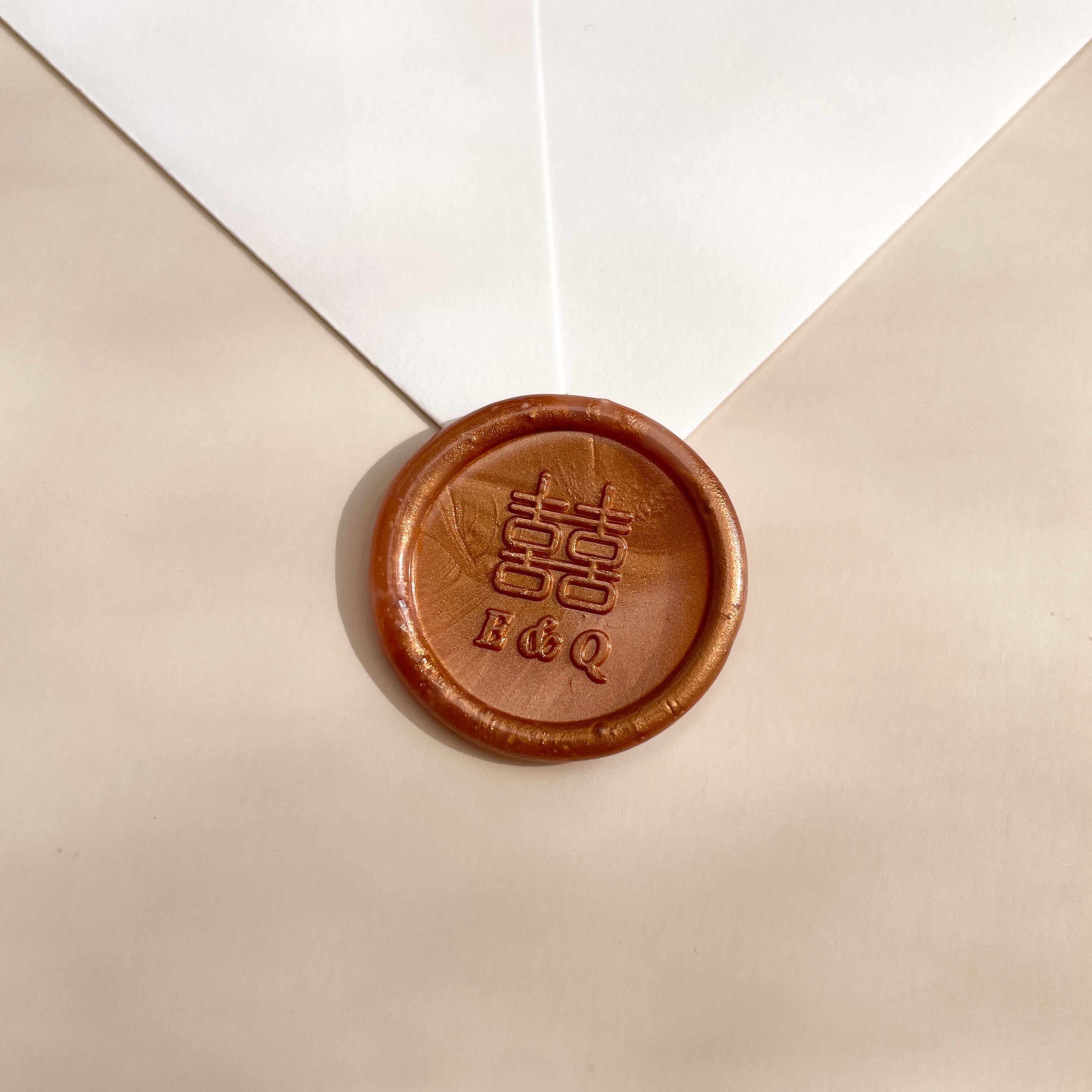 Double Happiness Monogram Wax Seal Stickers
