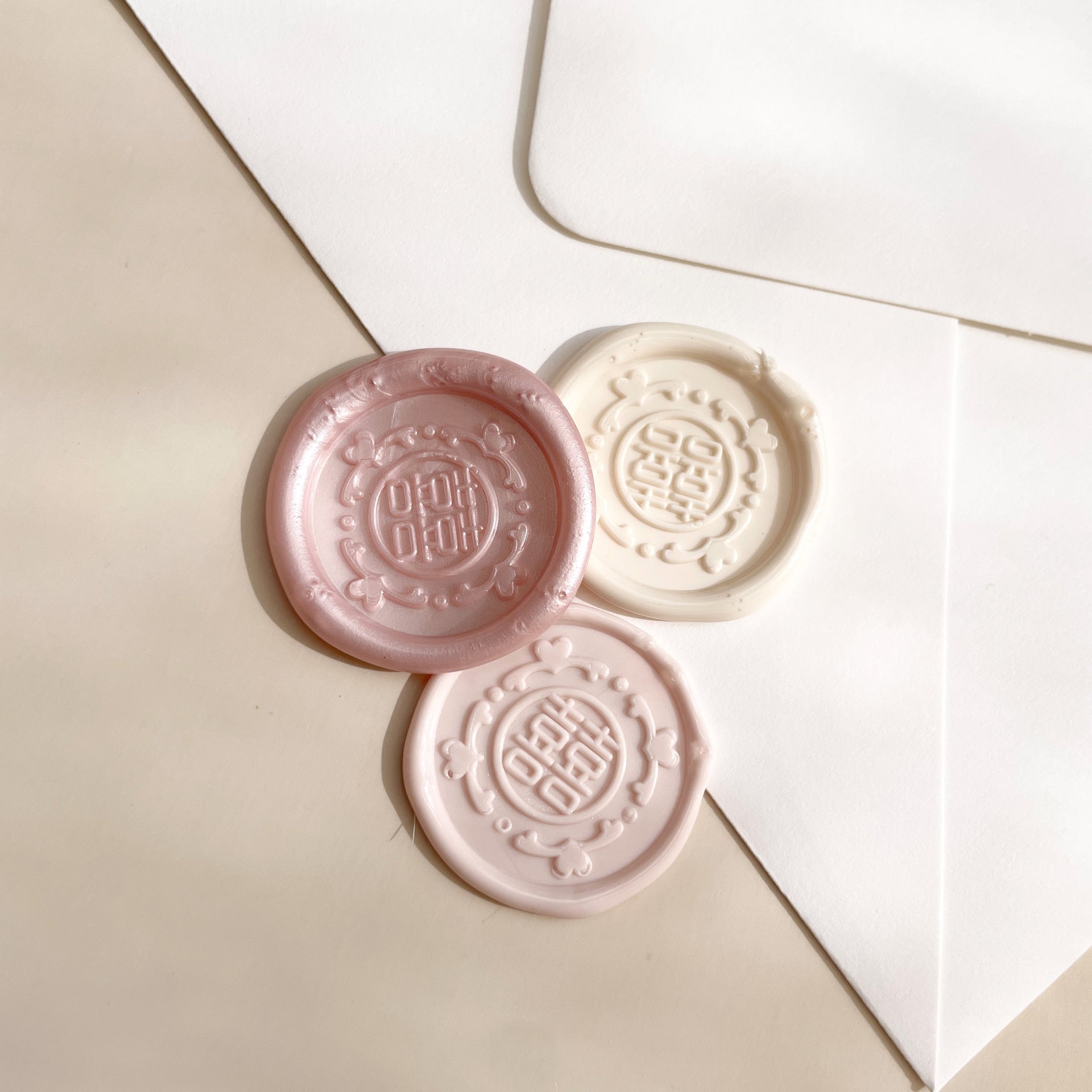 Double Happiness Floral Wax Seal Stickers