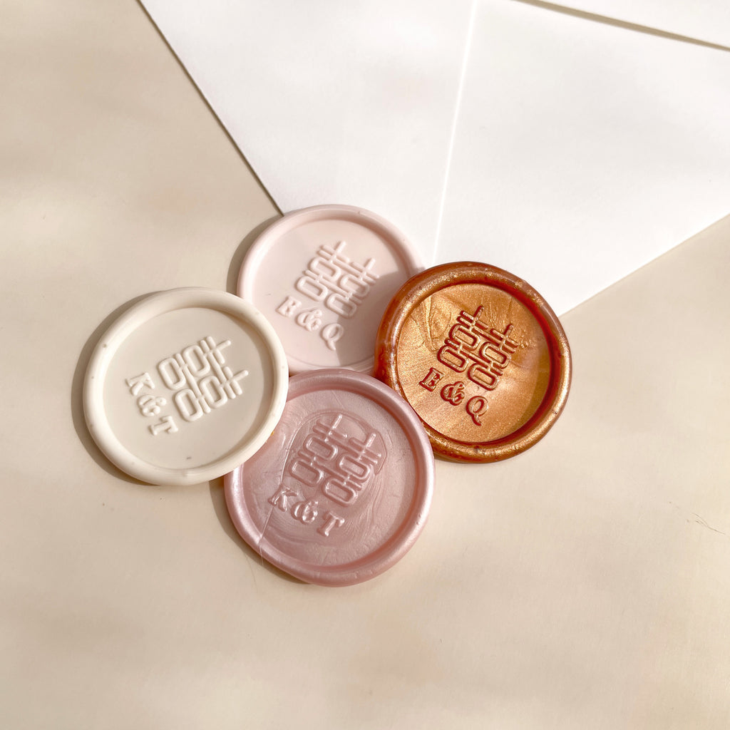 Double Happiness Monogram Wax Seal Stickers