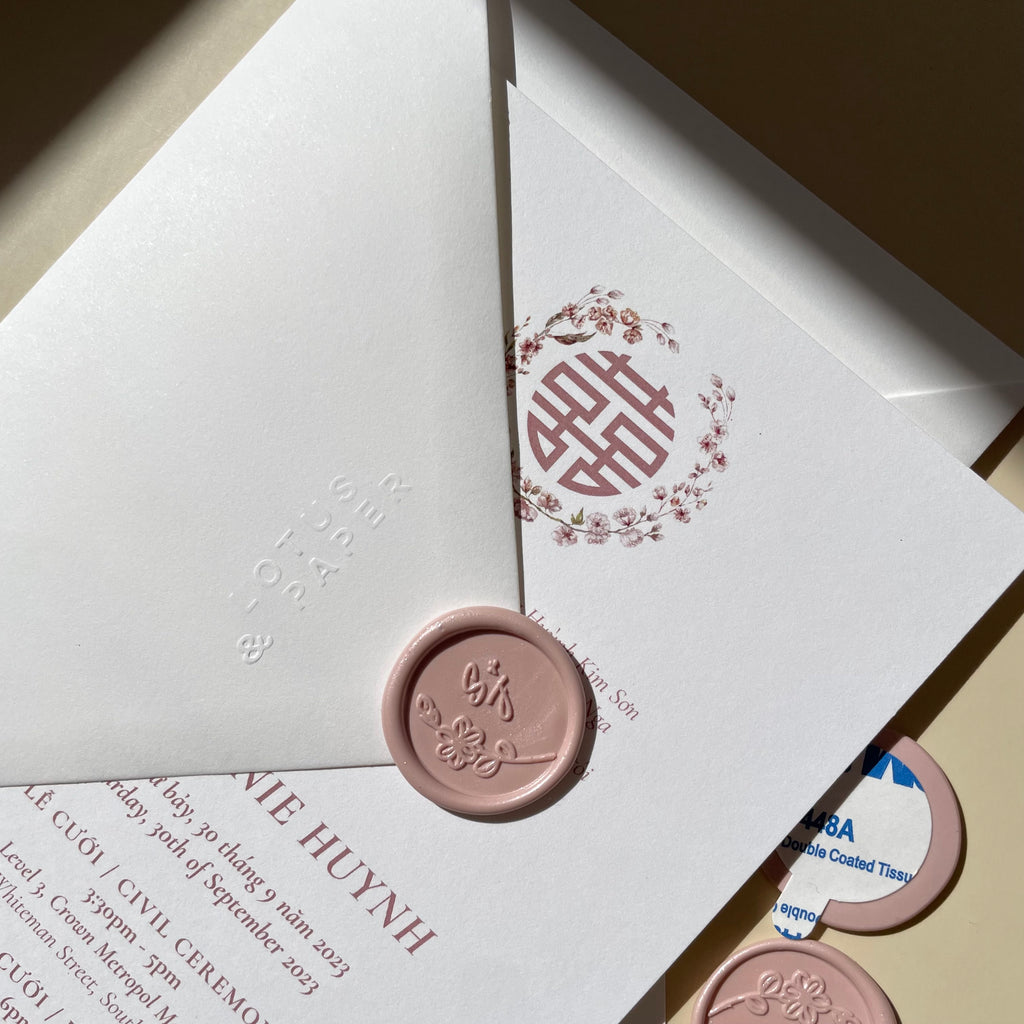 Cherry Blossom Monogram Wax Seal Stickers