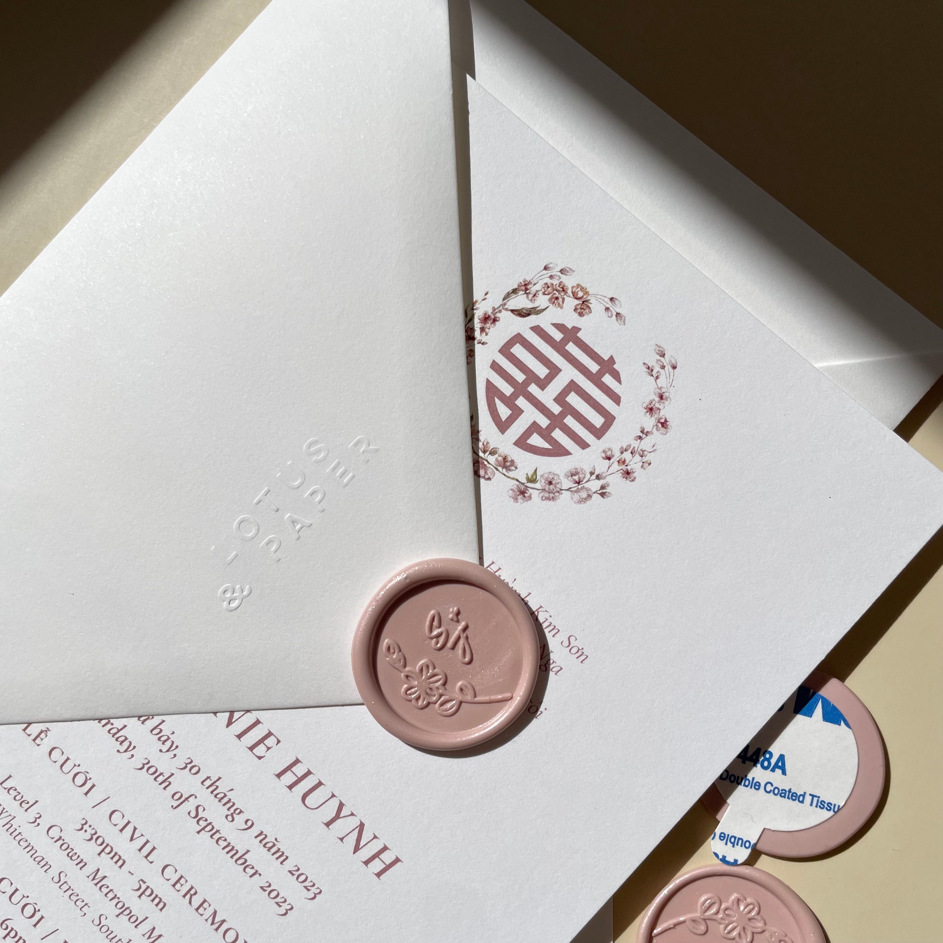 Cherry Blossom Monogram Wax Seal Stickers