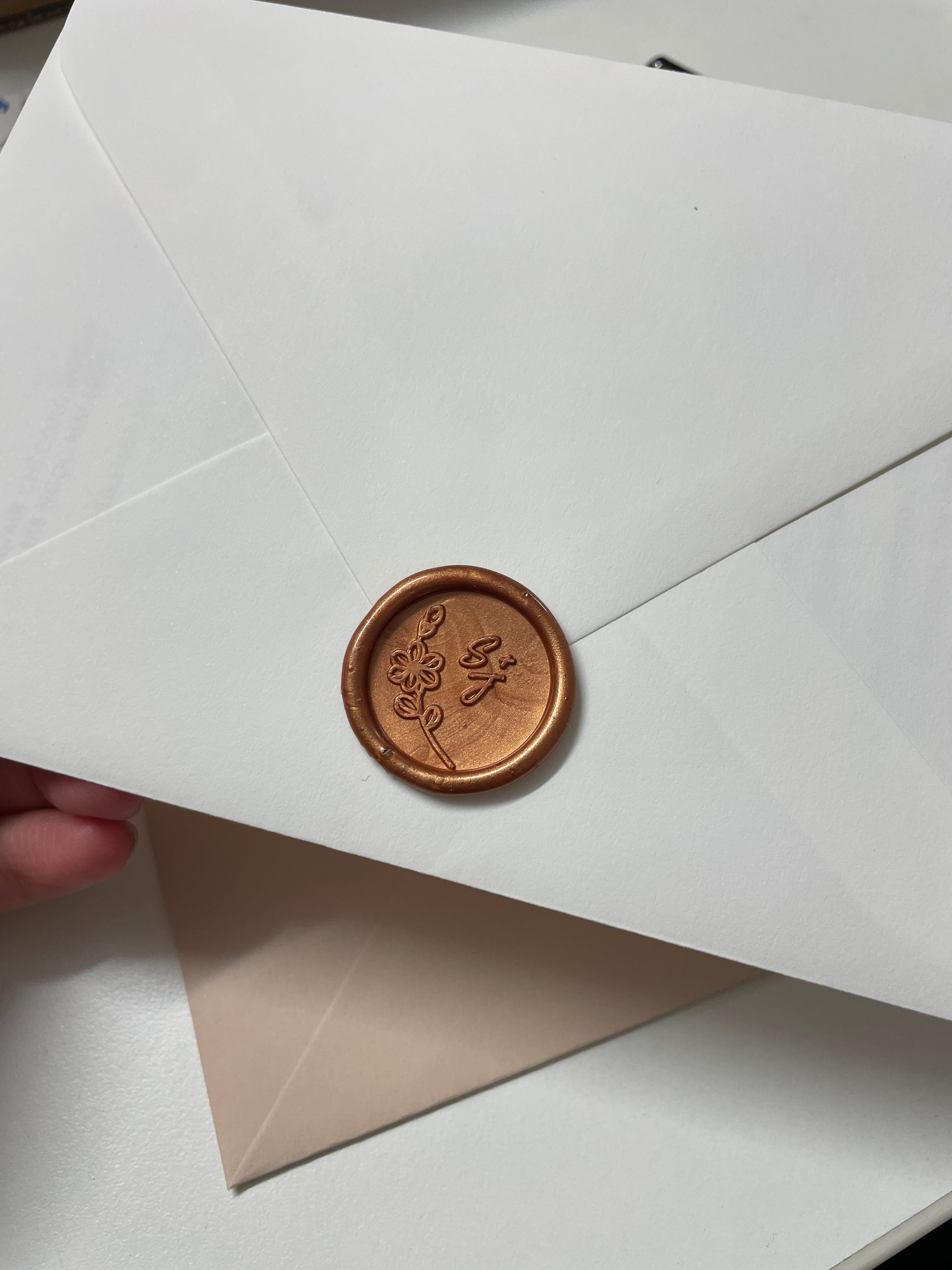 Cherry Blossom Monogram Wax Seal Stickers