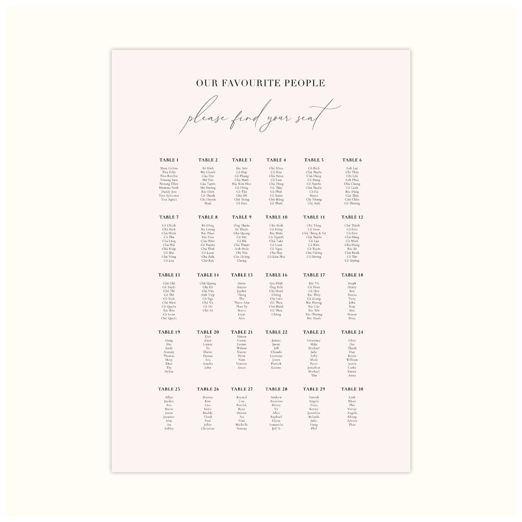 Da Lat Seating Chart